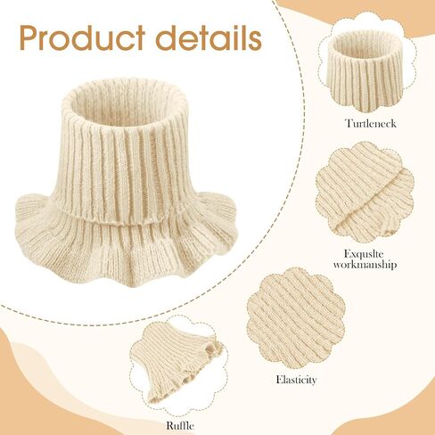 JenPen 4 Pieces Women's Turtleneck Dickey Collar Knitted Detachable Fake Collars Mock High Turtleneck Dickey Collar for Women Girl in Saudi Arabia