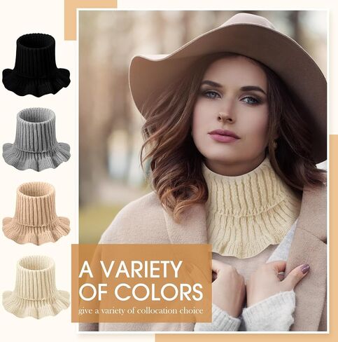 JenPen 4 Pieces Women's Turtleneck Dickey Collar Knitted Detachable Fake Collars Mock High Turtleneck Dickey Collar for Women Girl in Saudi Arabia