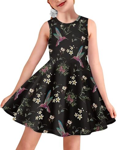 Girls Cute Dress Sleeveless Swing Skater A-Line Dress Casual Party Summer Outfits Funny Print in Kuwait