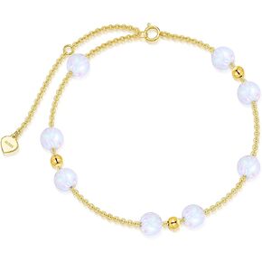 SISGEM Solid 18K Yellow Gold Beads Bracelet for Women,Real Gold Wheat Chain Anklets Diamond-Cut Short Tube Beads Bracelets Anniversary Birthday Gifts for Her,7''+1''+1'' in Saudi Arabia
