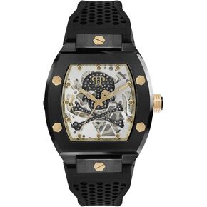 Philipp Plein The $keleton Collection Luxury Mens Watch Timepiece with a Black Strap Featuring a Two Tone Case and Grey Dial in Kuwait