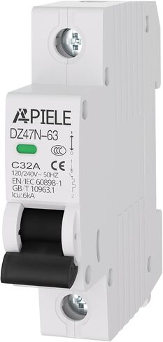 قاطعات الدائرة المصغرة Apilee AC 120/240V ، قاطع دائرة 32AMP 2POLES للأنظمة الشمسية الكهروضوئية ، مفتاح قطع اتصال DIN Rail Mount (2P-32A) in Saudi Arabia