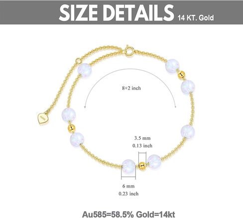 SISGEM Solid 18K Yellow Gold Beads Bracelet for Women,Real Gold Wheat Chain Anklets Diamond-Cut Short Tube Beads Bracelets Anniversary Birthday Gifts for Her,7''+1''+1'' in Saudi Arabia