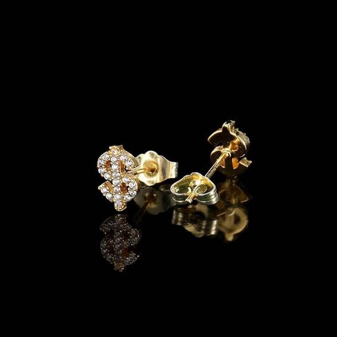 Stainless Steel Mens Womens Stud Earrings Dollar Money Symbol Studs Small CZ Studs Earrings Cartilage Tiny Crystal Studs Delicate Hypoallergenic Sensitive Ears Piercing Gifts Birthday Party ER77 in Kuwait