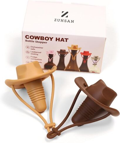 Silicone Cowboy Hat Wine Stopper, Silicone made Bottle Topper for Whiskey, Dust-Proof Protector Lid for bottle, Reusable Wine Tips Lids (Pink) in Saudi Arabia