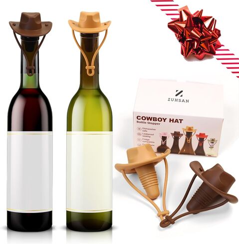 Silicone Cowboy Hat Wine Stopper, Silicone made Bottle Topper for Whiskey, Dust-Proof Protector Lid for bottle, Reusable Wine Tips Lids (Pink) in Saudi Arabia