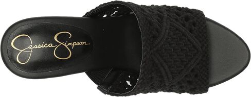 Jessica Simpson Women's Shelbie Block Heel Platform Heeled Sandal, Dark Black, 6.5 in Saudi Arabia