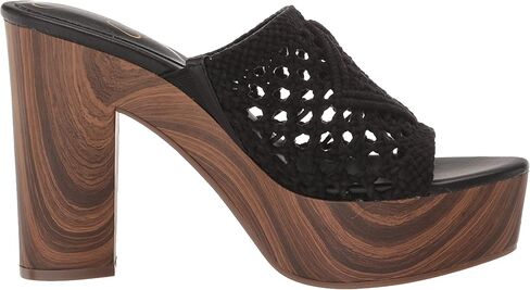 Jessica Simpson Women's Shelbie Block Heel Platform Heeled Sandal, Dark Black, 6.5 in Saudi Arabia