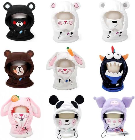 Bear Ski Balaclava Cute Animal Snowboard Face Warmer Winter Snow Sports Accessories Hat Kawaii Snowboard Gear in Saudi Arabia