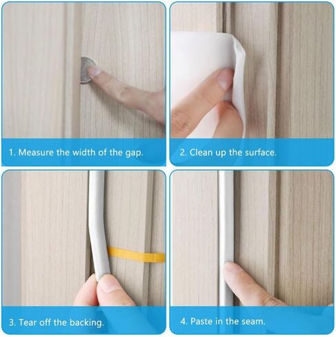 Door Weather Stripping, Soundproof Insulation Seal Strip for Windows with Self-Adhesive Backing Seals Large Gap (from 5/16 inch to 15/32 inch), Easy Cut to Size, (D-Black, 20Ft) in Saudi Arabia