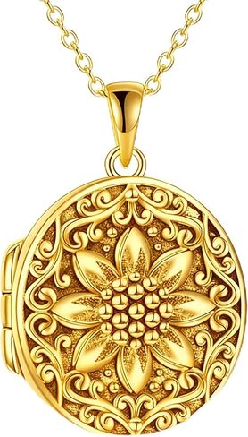 Sterling Silver Photo Locket Necklace That Holds Pictures Oval Shaped Photo Jewelry for Mother Daughter Wife in Kuwait