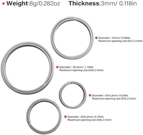MecArmy CH4 Titanium Keyring, 4pc Key Ring Kit Keychain Rings for Use with Carabiner/Knives/Lights/Keys and Other EDC Gears in Saudi Arabia