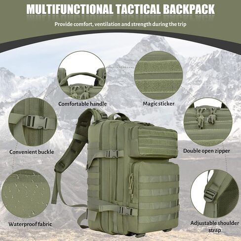 Createy 45L Military Tactical Backpack Large 3 Day Assault Pack Molle Bag Rucksack Bug Out Bag for Camping Hunting Hiking in Saudi Arabia