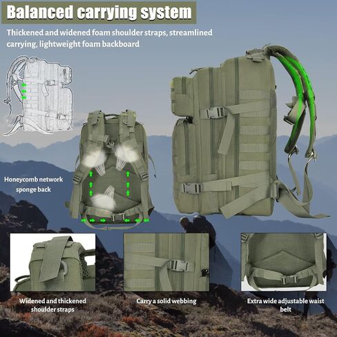 Createy 45L Military Tactical Backpack Large 3 Day Assault Pack Molle Bag Rucksack Bug Out Bag for Camping Hunting Hiking in Saudi Arabia
