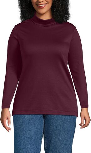 Lands' End Women s Shaped Supima Turtleneck Charcoal Heather Regular Medium in Kuwait