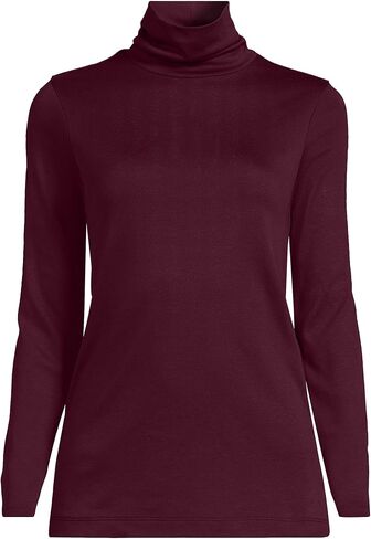 Lands' End Women s Shaped Supima Turtleneck Charcoal Heather Regular Medium in Kuwait