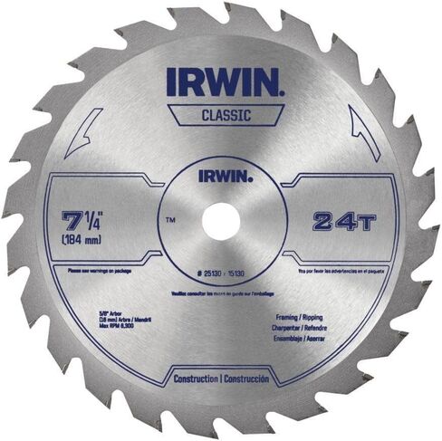 IRWIN Tools Classic Series كربيد شفرة منشار دائري لاسلكي، 6 1/2 بوصة، 24T (15120) in Saudi Arabia