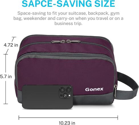 Travel Toiletry Bag Nylon, Gonex Dopp Kit Shaving Bag Toiletry Organizer Blue in Saudi Arabia