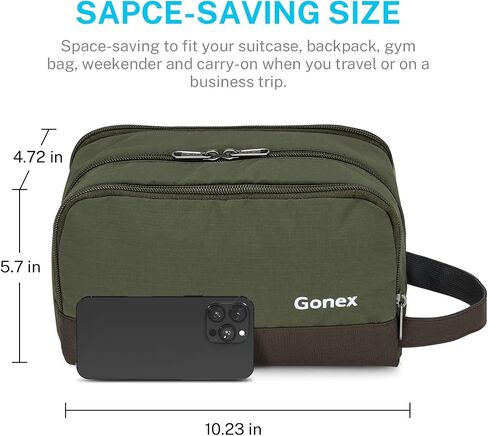 Travel Toiletry Bag Nylon, Gonex Dopp Kit Shaving Bag Toiletry Organizer Blue in Kuwait