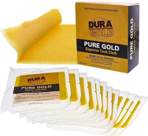 Dura-Gold - Pure Gold Superior Tack Cloth (Pack of 12), Woodworking, Automotive Paint, Tack Cloth Autobody Painting, Painters Cloths, Dust Rags, Stain Rags, Wood Staining Pads, Tac Cloths, Tacky Towel in Saudi Arabia