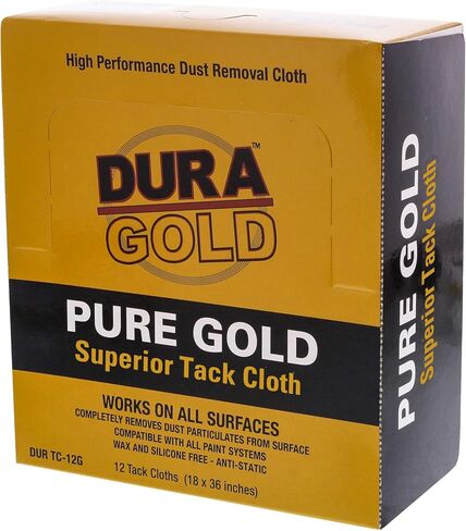 Dura-Gold - Pure Gold Superior Tack Cloth (Pack of 12), Woodworking, Automotive Paint, Tack Cloth Autobody Painting, Painters Cloths, Dust Rags, Stain Rags, Wood Staining Pads, Tac Cloths, Tacky Towel in Saudi Arabia