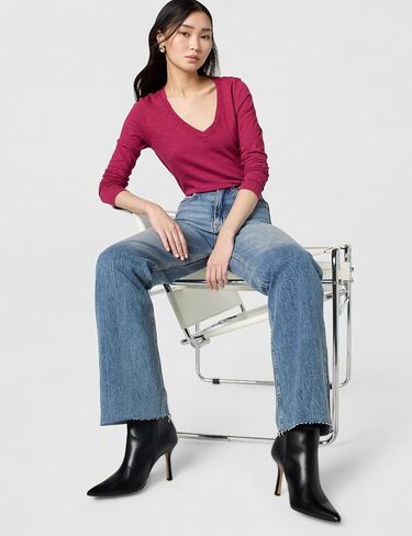 VELVET BY GRAHAM & SPENCER Women's Originals V-Neck Longsleeve Tee in Kuwait