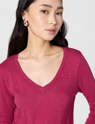 VELVET BY GRAHAM & SPENCER Women's Originals V-Neck Longsleeve Tee in Kuwait