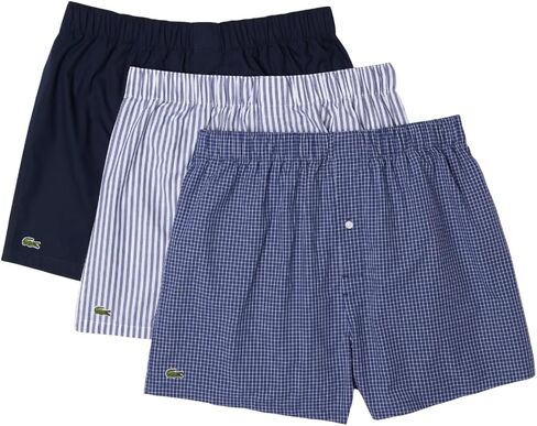 Lacoste Men's Striped 3 Pack Woven Boxers in Saudi Arabia