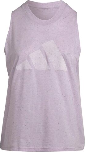 adidas Women's Future Icons Winners 3.0 Tank Top, Black Melange/Grey, Large in Kuwait