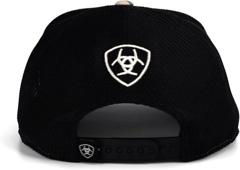 ARIAT Men's Black Stripes Snapback Flexfit Shield Logo Cap in Saudi Arabia