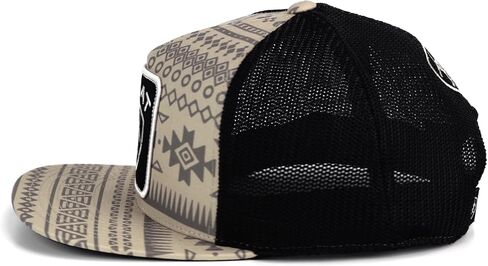 ARIAT Men's Black Stripes Snapback Flexfit Shield Logo Cap in Saudi Arabia