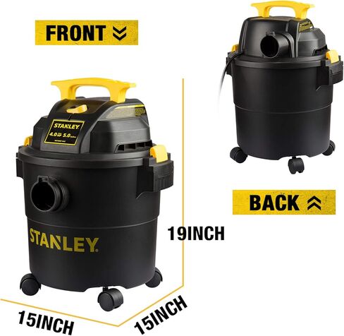 مكنسة ستانلي الرطبة/الجافة SL18191P، 10 جالون 4 حصان 16 قدم، مكنسة متجر نظيفة، مثالية للمنزل/المرآب/غرف الغسيل مع ملحقات مكنسة كهربائية، شفط قوي، سعة كبيرة، ملحقات متعددة in Kuwait