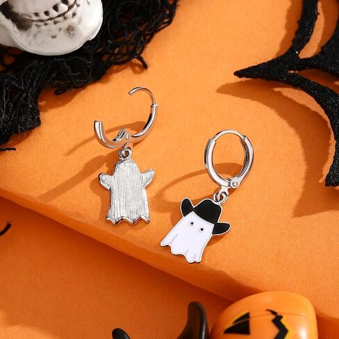 اقراط هالوين شبح للنساء، اقراط حلقية ذهبية بتصميم شبح هوجي، اقراط حلقية باوبليبار للهالوين، اقراط بوو لطيفة للهالوين، اقراط زنك، بدون احجار كريمة in Kuwait