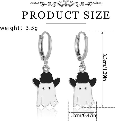 اقراط هالوين شبح للنساء، اقراط حلقية ذهبية بتصميم شبح هوجي، اقراط حلقية باوبليبار للهالوين، اقراط بوو لطيفة للهالوين، اقراط زنك، بدون احجار كريمة in Kuwait