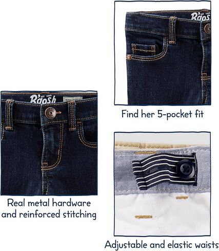 OshKosh B'Gosh Girls' Little Super Skinny Denim, Marine Blue, 10 in Saudi Arabia