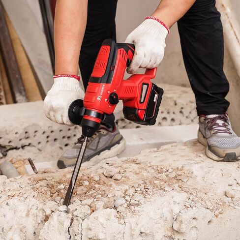 FSYAO 18V SDS cordless rotary hammer drill, brushless cordless removal hammer, brushless motor, suitable for drill bits, pointed head/flat/U-shaped chisels. (host only) in Saudi Arabia