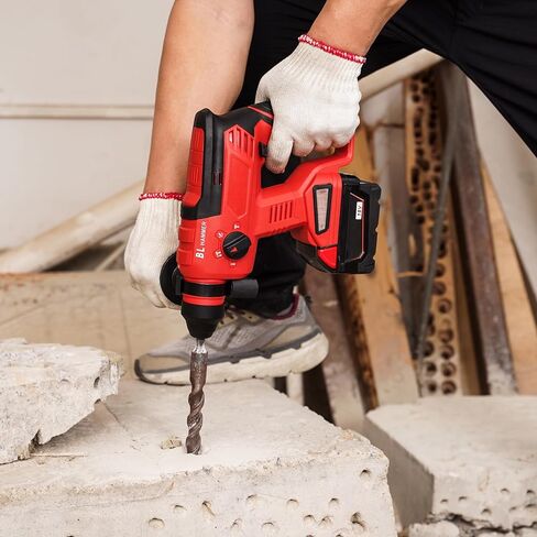 FSYAO 18V SDS cordless rotary hammer drill, brushless cordless removal hammer, brushless motor, suitable for drill bits, pointed head/flat/U-shaped chisels. (host only) in Saudi Arabia
