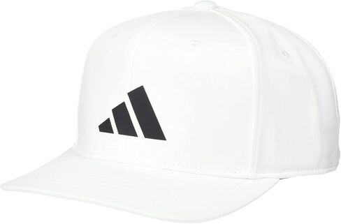 adidas Men's Three Bar Structured Snapback Adjustable Fit Cap, Black/White, One Size in Saudi Arabia