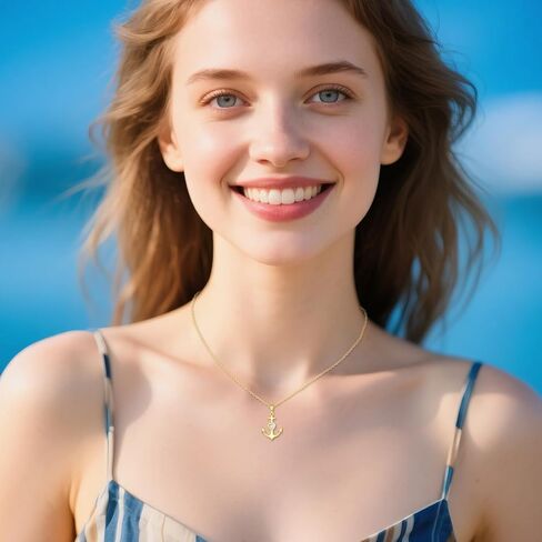KECHO Yellow Gold Anchor Necklace 14k Gold Nautical-Themed Anchor Pendant Necklace Jewelry Gifts for Women Her Girls in Saudi Arabia