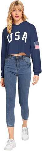 SweatyRocks Women's Casual Letter Print Long Sleeve Crop Top Sweatshirt Hoodies in Kuwait