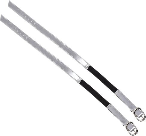 Beautyflier Black Stretchy Flexible PU Leather Lady High Heeled Shoe Bungee Shoelaces, Shoe Straps with Buckle 1 Pair in Kuwait
