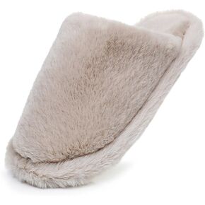 Women's Fuzzy House Memory Foam Slippers Fluffy Furry Fur Slippers Scuff Outdoor Indoor Warm Cozy Plush Bedroom Shoes Soft Flat Comfy Anti-Slip in Saudi Arabia