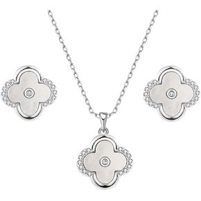MAARRING Pendant Necklace Earrings Set with AAA Cubic Zirconia, Heart Jewelry Sets for Women Bridal Wedding Birthday Party Valentin's day in Kuwait