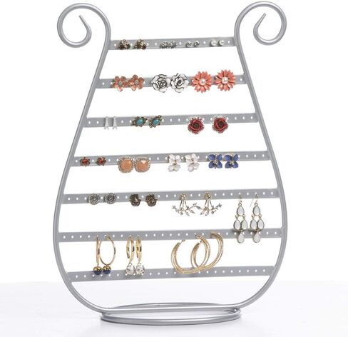 Mango Steam Harp Stud Earring Jewelry Organizer, Display Stand, Storage, Gift (Black, Slim) in Kuwait