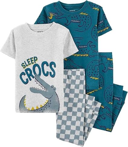 Carter's boys 4 Pc Cotton 341g260 (US, Age, 5 Years, Dino Green/White) in Saudi Arabia
