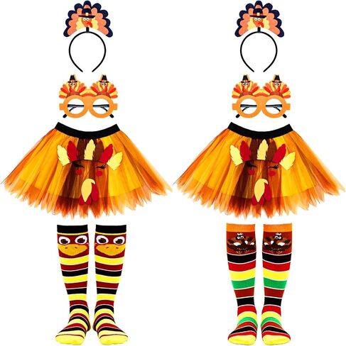 Suhine Women Thanksgiving Turkey Costumes Thanksgiving Turkey Running Costumes Turkey Tutu for Running Lovers Cosplay Party in Saudi Arabia
