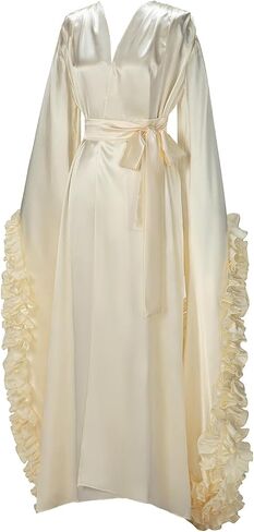 Women's Satin Kimono Robe Long Bath Robe Sleepwear Wedding Bridesmaid Robe Maternity Photoshoot in Saudi Arabia