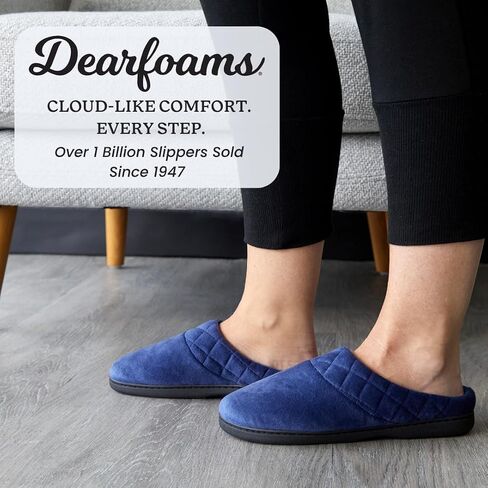Dearfoams Women's Indoor/Outdoor Memory Foam Darcy Microfiber Velour Clog, Wide Widths Slipper in Saudi Arabia