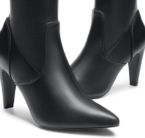 DREAM PAIRS Women's Over the Knee High Boots | 3.7" High Heels, Pointed Toe, Side Zipper, Slanted Top Opening, 4mm Latex Insole in Saudi Arabia