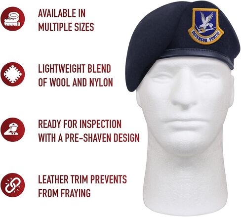 Rothco Inspection Ready Beret With USAF Flash - Midnight Navy Blue in Saudi Arabia